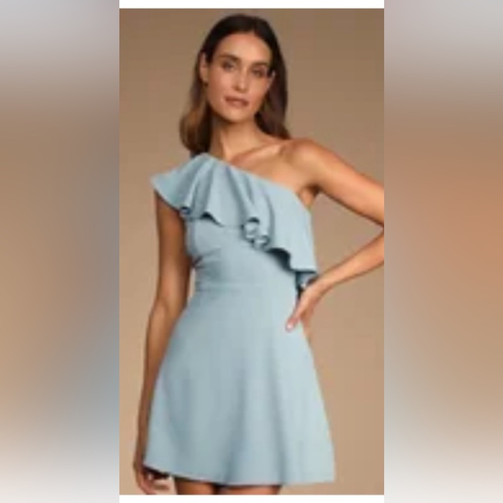 Lulus Social Gathering Sage Blue Dress